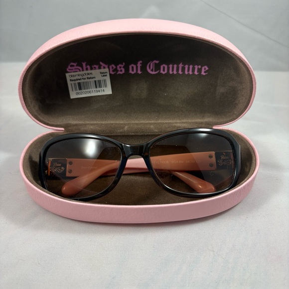 JUICY COUTURE Shades of Couture Pink/Black Sunglasses with Case - Picture 1 of 6